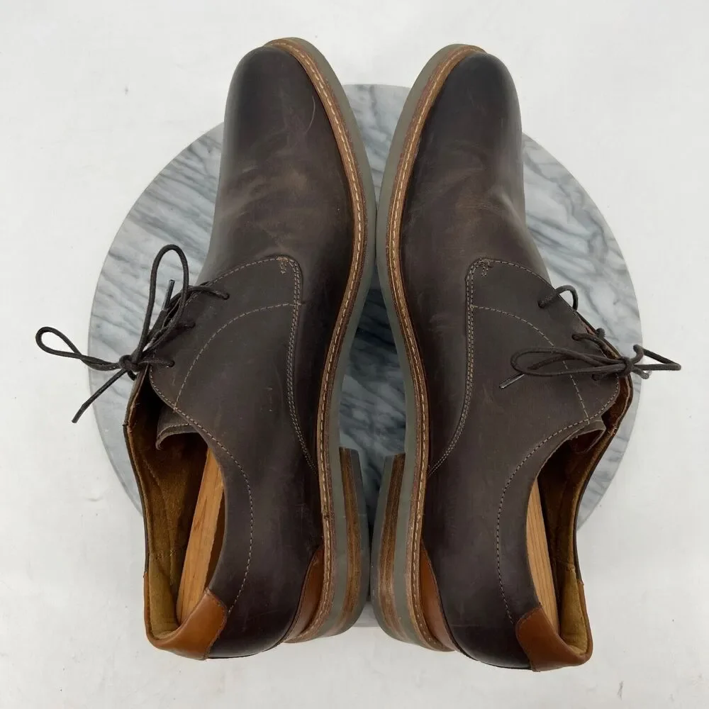 Florsheim Mens 12 Shoe Brown Leather Highland Plain Toe Oxford‎ Preppy Dress